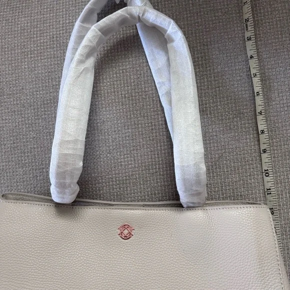 Dagne Dover Allyn Large Cream Tote Bag in bone color - Picture 9 of 14